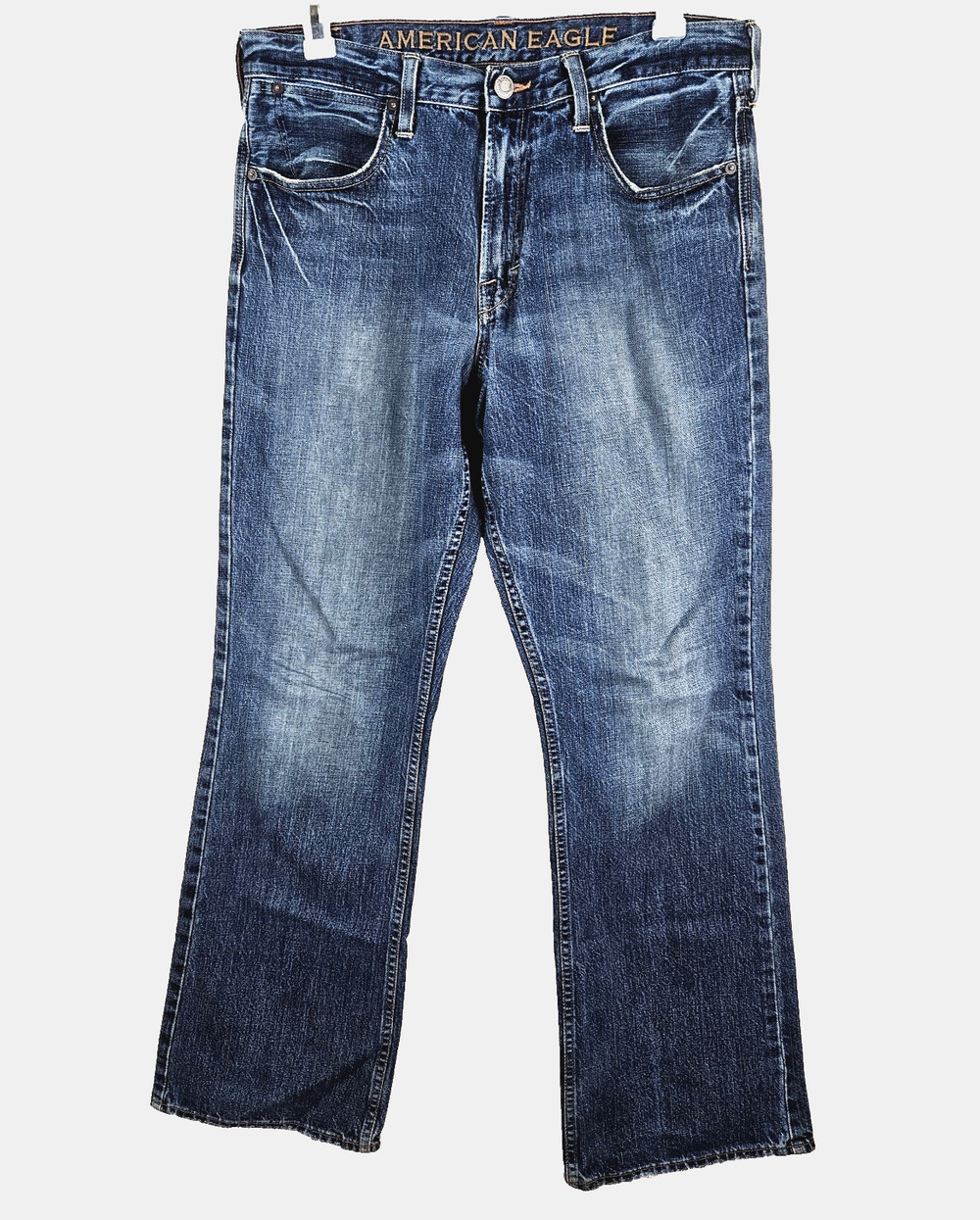 Vintage American Eagle Bootcut Jeans Mens 34X34 Blue Y2K Grunge Skater Denim